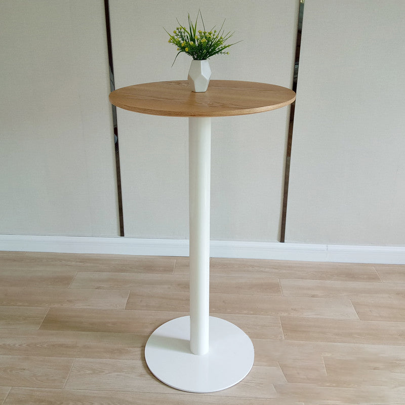 White Modern Style Round Table in Metal Milk Tea Shop Bar Table Clearhalo 'Bar Furniture' 'Bar Tables' 'bar_tables' 'furn' 'furn_bar_tables' 'Furniture' 'furniture_bar_tables' 'Kitchen & Dining Furniture' 4482801