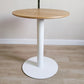 White Modern Style Round Table in Metal Milk Tea Shop Bar Table 23.6"L x 23.6"W x 29.1"H Ivory Wood Clearhalo 'Bar Furniture' 'Bar Tables' 'bar_tables' 'furn' 'furn_bar_tables' 'Furniture' 'furniture_bar_tables' 'Kitchen & Dining Furniture' 4482802
