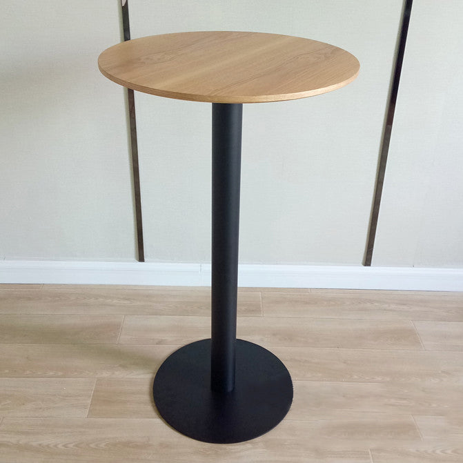 White Modern Style Round Table in Metal Milk Tea Shop Bar Table 23.6"L x 23.6"W x 41.3"H Matte Black Wood Clearhalo 'Bar Furniture' 'Bar Tables' 'bar_tables' 'furn' 'furn_bar_tables' 'Furniture' 'furniture_bar_tables' 'Kitchen & Dining Furniture' 4482806