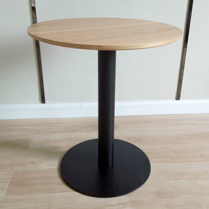 White Modern Style Round Table in Metal Milk Tea Shop Bar Table 19.7"L x 19.7"W x 41.3"H Matte Black Wood Clearhalo 'Bar Furniture' 'Bar Tables' 'bar_tables' 'furn' 'furn_bar_tables' 'Furniture' 'furniture_bar_tables' 'Kitchen & Dining Furniture' 4482808