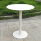 White Modern Style Round Table in Metal Milk Tea Shop Bar Table 23.6"L x 23.6"W x 29.1"H White Steel Clearhalo 'Bar Furniture' 'Bar Tables' 'bar_tables' 'furn' 'furn_bar_tables' 'Furniture' 'furniture_bar_tables' 'Kitchen & Dining Furniture' 4482813