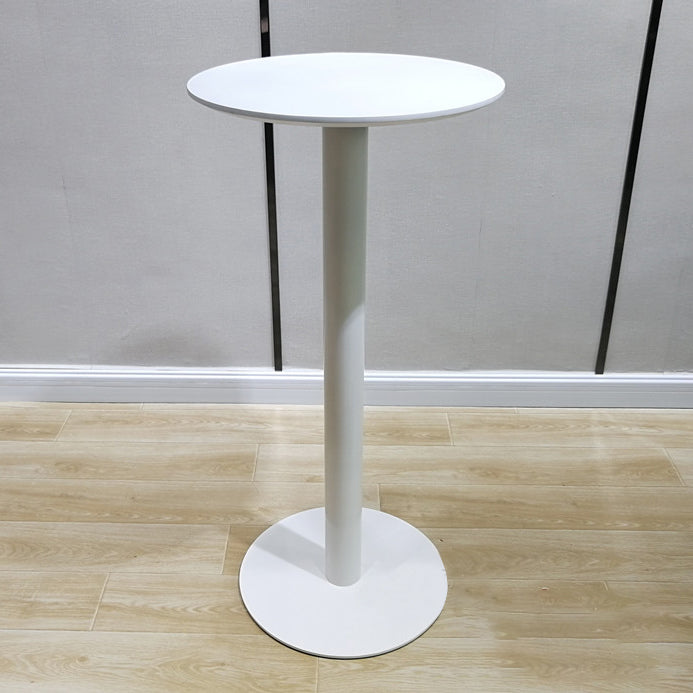 White Modern Style Round Table in Metal Milk Tea Shop Bar Table 19.7"L x 19.7"W x 41.3"H White Wood Clearhalo 'Bar Furniture' 'Bar Tables' 'bar_tables' 'furn' 'furn_bar_tables' 'Furniture' 'furniture_bar_tables' 'Kitchen & Dining Furniture' 4482818