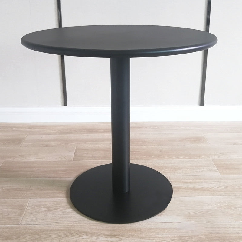 White Modern Style Round Table in Metal Milk Tea Shop Bar Table 23.6"L x 23.6"W x 29.1"H Black Steel Clearhalo 'Bar Furniture' 'Bar Tables' 'bar_tables' 'furn' 'furn_bar_tables' 'Furniture' 'furniture_bar_tables' 'Kitchen & Dining Furniture' 4482822