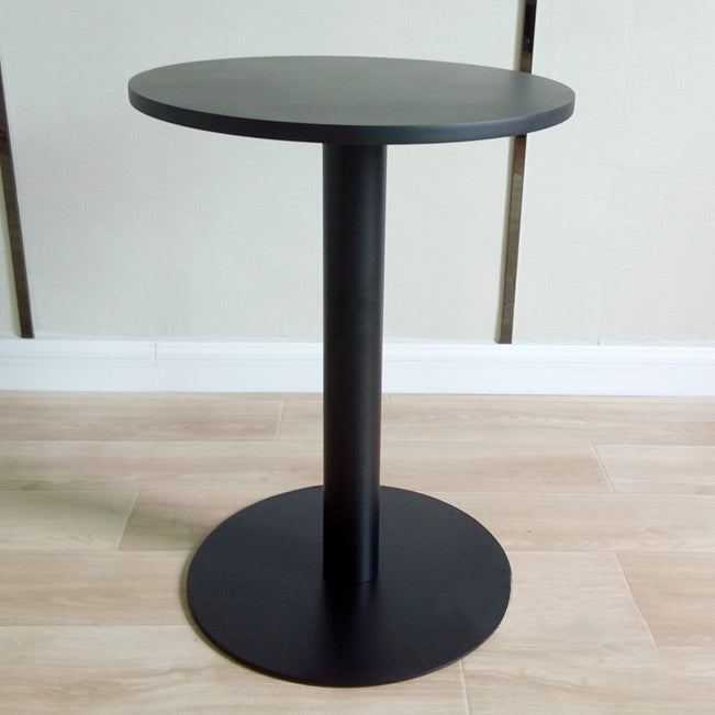 White Modern Style Round Table in Metal Milk Tea Shop Bar Table 19.7"L x 19.7"W x 29.1"H Black Wood Clearhalo 'Bar Furniture' 'Bar Tables' 'bar_tables' 'furn' 'furn_bar_tables' 'Furniture' 'furniture_bar_tables' 'Kitchen & Dining Furniture' 4482823