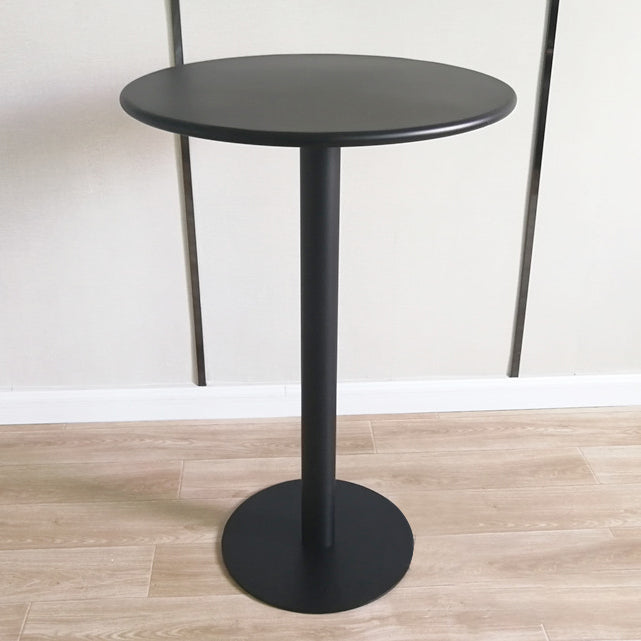 White Modern Style Round Table in Metal Milk Tea Shop Bar Table 27.6"L x 27.6"W x 41.3"H Black Steel Clearhalo 'Bar Furniture' 'Bar Tables' 'bar_tables' 'furn' 'furn_bar_tables' 'Furniture' 'furniture_bar_tables' 'Kitchen & Dining Furniture' 4482825