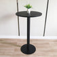 White Modern Style Round Table in Metal Milk Tea Shop Bar Table 23.6"L x 23.6"W x 41.3"H Black Wood Clearhalo 'Bar Furniture' 'Bar Tables' 'bar_tables' 'furn' 'furn_bar_tables' 'Furniture' 'furniture_bar_tables' 'Kitchen & Dining Furniture' 4482826