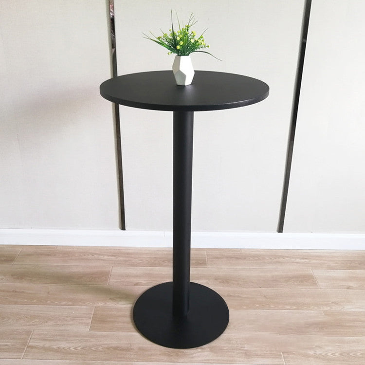 White Modern Style Round Table in Metal Milk Tea Shop Bar Table 23.6"L x 23.6"W x 41.3"H Black Wood Clearhalo 'Bar Furniture' 'Bar Tables' 'bar_tables' 'furn' 'furn_bar_tables' 'Furniture' 'furniture_bar_tables' 'Kitchen & Dining Furniture' 4482826