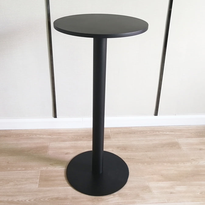 White Modern Style Round Table in Metal Milk Tea Shop Bar Table 19.7"L x 19.7"W x 41.3"H Black Wood Clearhalo 'Bar Furniture' 'Bar Tables' 'bar_tables' 'furn' 'furn_bar_tables' 'Furniture' 'furniture_bar_tables' 'Kitchen & Dining Furniture' 4482828