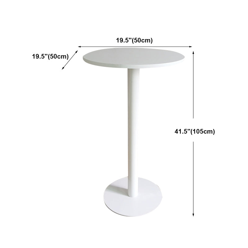 White Modern Style Round Table in Metal Milk Tea Shop Bar Table Clearhalo 'Bar Furniture' 'Bar Tables' 'bar_tables' 'furn' 'furn_bar_tables' 'Furniture' 'furniture_bar_tables' 'Kitchen & Dining Furniture' 4482839