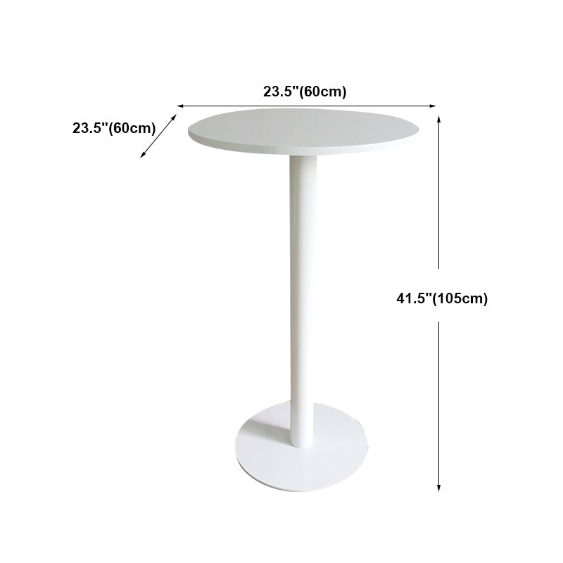 White Modern Style Round Table in Metal Milk Tea Shop Bar Table Clearhalo 'Bar Furniture' 'Bar Tables' 'bar_tables' 'furn' 'furn_bar_tables' 'Furniture' 'furniture_bar_tables' 'Kitchen & Dining Furniture' 4482841
