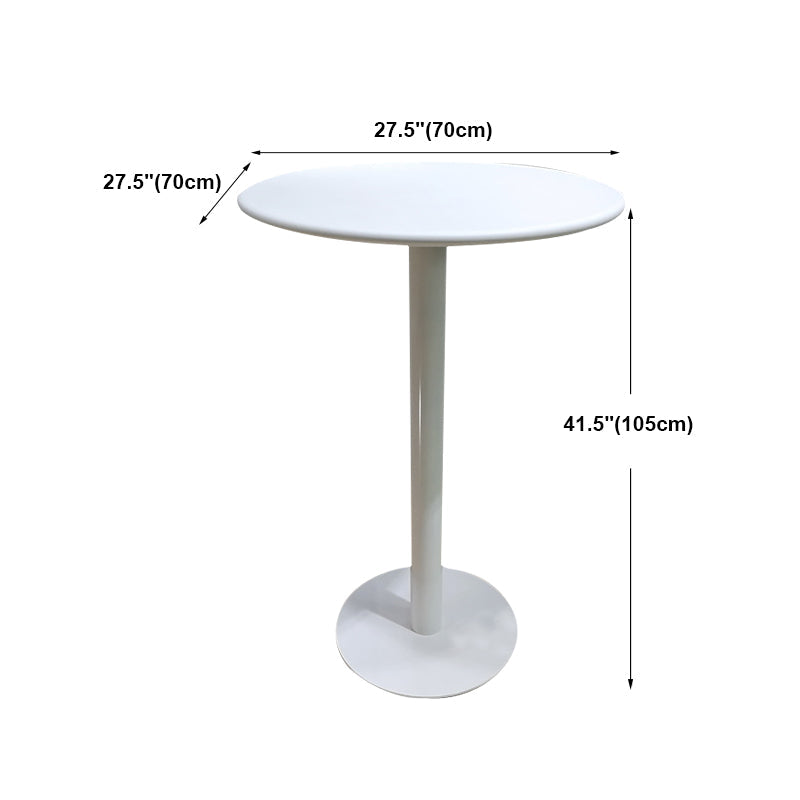White Modern Style Round Table in Metal Milk Tea Shop Bar Table Clearhalo 'Bar Furniture' 'Bar Tables' 'bar_tables' 'furn' 'furn_bar_tables' 'Furniture' 'furniture_bar_tables' 'Kitchen & Dining Furniture' 4482842