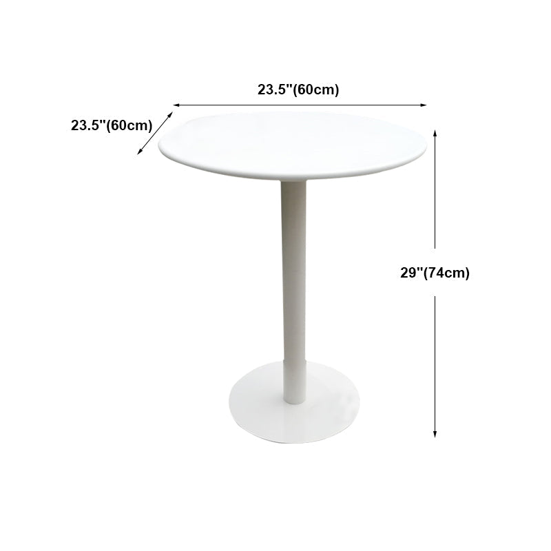 White Modern Style Round Table in Metal Milk Tea Shop Bar Table Clearhalo 'Bar Furniture' 'Bar Tables' 'bar_tables' 'furn' 'furn_bar_tables' 'Furniture' 'furniture_bar_tables' 'Kitchen & Dining Furniture' 4482844