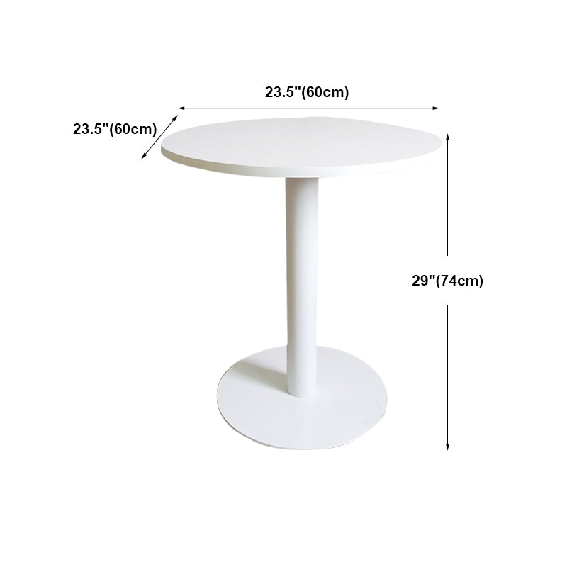 White Modern Style Round Table in Metal Milk Tea Shop Bar Table Clearhalo 'Bar Furniture' 'Bar Tables' 'bar_tables' 'furn' 'furn_bar_tables' 'Furniture' 'furniture_bar_tables' 'Kitchen & Dining Furniture' 4482845