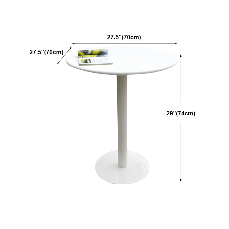 White Modern Style Round Table in Metal Milk Tea Shop Bar Table Clearhalo 'Bar Furniture' 'Bar Tables' 'bar_tables' 'furn' 'furn_bar_tables' 'Furniture' 'furniture_bar_tables' 'Kitchen & Dining Furniture' 4482846
