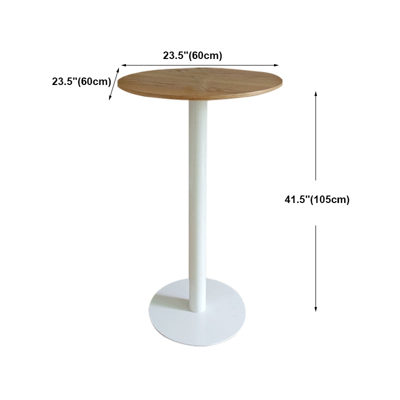 White Modern Style Round Table in Metal Milk Tea Shop Bar Table Clearhalo 'Bar Furniture' 'Bar Tables' 'bar_tables' 'furn' 'furn_bar_tables' 'Furniture' 'furniture_bar_tables' 'Kitchen & Dining Furniture' 4482849