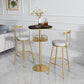 White Glam Style Round Table in Faux Marble and Metal Milk Tea Shop Bar Table Clearhalo 'Bar Furniture' 'Bar Tables' 'bar_tables' 'furn' 'furn_bar_tables' 'Furniture' 'furniture_bar_tables' 'Kitchen & Dining Furniture' 4482860