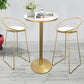 White Glam Style Ropund Table in Iron and Wood Table Milk Tea Shop Bar Table Clearhalo 'Bar Furniture' 'Bar Tables' 'bar_tables' 'furn' 'furn_bar_tables' 'Furniture' 'furniture_bar_tables' 'Kitchen & Dining Furniture' 4482888