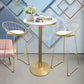 White Glam Style Ropund Table in Iron and Wood Table Milk Tea Shop Bar Table Clearhalo 'Bar Furniture' 'Bar Tables' 'bar_tables' 'furn' 'furn_bar_tables' 'Furniture' 'furniture_bar_tables' 'Kitchen & Dining Furniture' 4482890