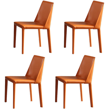 Contemporary 1/3/4/5/7 Pieces Dining Set Rectangle Dining Room Table Set 4 Orange Chairs Clearhalo 'Dining Room Sets' 'Dining Tables & Seating' 'dining_room_set' 'furn' 'furn_dining_room_set' 'Furniture' 'furniture_dining_room_set' 'Kitchen & Dining Furniture' 'kitchen&dining_furn' 'kitchen' 4482916