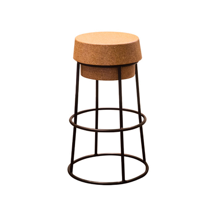 Modern Armless Backless Counter Stool Steel Cafe Bar Stool with Wooden Seat Clearhalo 'Bar Furniture' 'Bar Stools' 'bar_stools' 'furn' 'furn_bar_stools' 'furniture_bar_stools' 'Kitchen & Dining Furniture' 'kitchen&dining_furn' 'kitchen' 'kitchen_furn' Furniture' 4482943