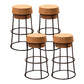 Modern Armless Backless Counter Stool Steel Cafe Bar Stool with Wooden Seat 4 Piece Set Clearhalo 'Bar Furniture' 'Bar Stools' 'bar_stools' 'furn' 'furn_bar_stools' 'furniture_bar_stools' 'Kitchen & Dining Furniture' 'kitchen&dining_furn' 'kitchen' 'kitchen_furn' Furniture' 4482944