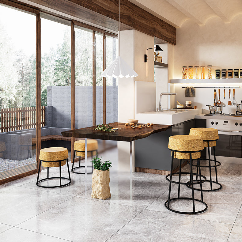 Modern Armless Backless Counter Stool Steel Cafe Bar Stool with Wooden Seat Clearhalo 'Bar Furniture' 'Bar Stools' 'bar_stools' 'furn' 'furn_bar_stools' 'furniture_bar_stools' 'Kitchen & Dining Furniture' 'kitchen&dining_furn' 'kitchen' 'kitchen_furn' Furniture' 4482949