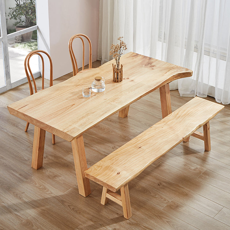 Modern 1/2/4/5 Pieces Dining Set Solid Wood Dining Table Set with Wooden Chairs 4 Pieces: Table, 2 Chairs, 1 Bench Clearhalo 'Dining Room Sets' 'Dining Tables & Seating' 'dining_room_set' 'furn' 'furn_dining_room_set' 'Furniture' 'furniture_dining_room_set' 'Kitchen & Dining Furniture' 'kitchen&dining_furn' 'kitchen' 4482956