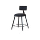 Modern Armless Backrest Counter Stool Iron Cafe Bar Stool with Velvet Cushion and Pedal Black 1 Piece Short Stool(18"H) Clearhalo 'Bar Furniture' 'Bar Stools' 'bar_stools' 'furn' 'furn_bar_stools' 'furniture_bar_stools' 'Kitchen & Dining Furniture' 'kitchen&dining_furn' 'kitchen' 'kitchen_furn' Furniture' 4482985