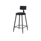 Modern Armless Backrest Counter Stool Iron Cafe Bar Stool with Velvet Cushion and Pedal Black 1 Piece Counter Stool(26"H) Clearhalo 'Bar Furniture' 'Bar Stools' 'bar_stools' 'furn' 'furn_bar_stools' 'furniture_bar_stools' 'Kitchen & Dining Furniture' 'kitchen&dining_furn' 'kitchen' 'kitchen_furn' Furniture' 4482991