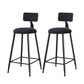 Modern Armless Backrest Counter Stool Iron Cafe Bar Stool with Velvet Cushion and Pedal Black 2 Piece Set Counter Stool(26"H) Clearhalo 'Bar Furniture' 'Bar Stools' 'bar_stools' 'furn' 'furn_bar_stools' 'furniture_bar_stools' 'Kitchen & Dining Furniture' 'kitchen&dining_furn' 'kitchen' 'kitchen_furn' Furniture' 4482993