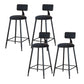 Modern Armless Backrest Counter Stool Iron Cafe Bar Stool with Velvet Cushion and Pedal Black 4 Piece Set Counter Stool(26"H) Clearhalo 'Bar Furniture' 'Bar Stools' 'bar_stools' 'furn' 'furn_bar_stools' 'furniture_bar_stools' 'Kitchen & Dining Furniture' 'kitchen&dining_furn' 'kitchen' 'kitchen_furn' Furniture' 4482995