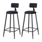 Modern Armless Backrest Counter Stool Iron Cafe Bar Stool with Velvet Cushion and Pedal Black 2 Piece Set Bar Stool(30"H) Clearhalo 'Bar Furniture' 'Bar Stools' 'bar_stools' 'furn' 'furn_bar_stools' 'furniture_bar_stools' 'Kitchen & Dining Furniture' 'kitchen&dining_furn' 'kitchen' 'kitchen_furn' Furniture' 4482998