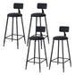 Modern Armless Backrest Counter Stool Iron Cafe Bar Stool with Velvet Cushion and Pedal Black 4 Piece Set Bar Stool(30"H) Clearhalo 'Bar Furniture' 'Bar Stools' 'bar_stools' 'furn' 'furn_bar_stools' 'furniture_bar_stools' 'Kitchen & Dining Furniture' 'kitchen&dining_furn' 'kitchen' 'kitchen_furn' Furniture' 4482999