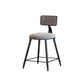 Modern Armless Backrest Counter Stool Iron Cafe Bar Stool with Velvet Cushion and Pedal Gray 1 Piece Short Stool(18"H) Clearhalo 'Bar Furniture' 'Bar Stools' 'bar_stools' 'furn' 'furn_bar_stools' 'furniture_bar_stools' 'Kitchen & Dining Furniture' 'kitchen&dining_furn' 'kitchen' 'kitchen_furn' Furniture' 4483000