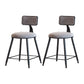 Modern Armless Backrest Counter Stool Iron Cafe Bar Stool with Velvet Cushion and Pedal Gray 2 Piece Set Short Stool(18"H) Clearhalo 'Bar Furniture' 'Bar Stools' 'bar_stools' 'furn' 'furn_bar_stools' 'furniture_bar_stools' 'Kitchen & Dining Furniture' 'kitchen&dining_furn' 'kitchen' 'kitchen_furn' Furniture' 4483001