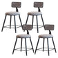 Modern Armless Backrest Counter Stool Iron Cafe Bar Stool with Velvet Cushion and Pedal Gray 4 Piece Set Short Stool(18"H) Clearhalo 'Bar Furniture' 'Bar Stools' 'bar_stools' 'furn' 'furn_bar_stools' 'furniture_bar_stools' 'Kitchen & Dining Furniture' 'kitchen&dining_furn' 'kitchen' 'kitchen_furn' Furniture' 4483002