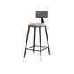 Modern Armless Backrest Counter Stool Iron Cafe Bar Stool with Velvet Cushion and Pedal Gray 1 Piece Counter Stool(26"H) Clearhalo 'Bar Furniture' 'Bar Stools' 'bar_stools' 'furn' 'furn_bar_stools' 'furniture_bar_stools' 'Kitchen & Dining Furniture' 'kitchen&dining_furn' 'kitchen' 'kitchen_furn' Furniture' 4483003