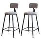 Modern Armless Backrest Counter Stool Iron Cafe Bar Stool with Velvet Cushion and Pedal Gray 2 Piece Set Counter Stool(26"H) Clearhalo 'Bar Furniture' 'Bar Stools' 'bar_stools' 'furn' 'furn_bar_stools' 'furniture_bar_stools' 'Kitchen & Dining Furniture' 'kitchen&dining_furn' 'kitchen' 'kitchen_furn' Furniture' 4483004