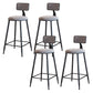 Modern Armless Backrest Counter Stool Iron Cafe Bar Stool with Velvet Cushion and Pedal Gray 4 Piece Set Counter Stool(26"H) Clearhalo 'Bar Furniture' 'Bar Stools' 'bar_stools' 'furn' 'furn_bar_stools' 'furniture_bar_stools' 'Kitchen & Dining Furniture' 'kitchen&dining_furn' 'kitchen' 'kitchen_furn' Furniture' 4483005