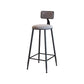 Modern Armless Backrest Counter Stool Iron Cafe Bar Stool with Velvet Cushion and Pedal Gray 1 Piece Bar Stool(30"H) Clearhalo 'Bar Furniture' 'Bar Stools' 'bar_stools' 'furn' 'furn_bar_stools' 'furniture_bar_stools' 'Kitchen & Dining Furniture' 'kitchen&dining_furn' 'kitchen' 'kitchen_furn' Furniture' 4483006