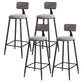 Modern Armless Backrest Counter Stool Iron Cafe Bar Stool with Velvet Cushion and Pedal Gray 4 Piece Set Bar Stool(30"H) Clearhalo 'Bar Furniture' 'Bar Stools' 'bar_stools' 'furn' 'furn_bar_stools' 'furniture_bar_stools' 'Kitchen & Dining Furniture' 'kitchen&dining_furn' 'kitchen' 'kitchen_furn' Furniture' 4483008