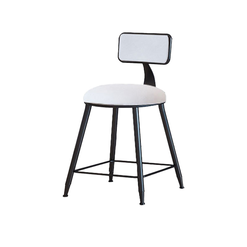 Modern Armless Backrest Counter Stool Iron Cafe Bar Stool with Velvet Cushion and Pedal White 1 Piece Short Stool(18"H) Clearhalo 'Bar Furniture' 'Bar Stools' 'bar_stools' 'furn' 'furn_bar_stools' 'furniture_bar_stools' 'Kitchen & Dining Furniture' 'kitchen&dining_furn' 'kitchen' 'kitchen_furn' Furniture' 4483009