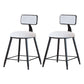 Modern Armless Backrest Counter Stool Iron Cafe Bar Stool with Velvet Cushion and Pedal White 2 Piece Set Short Stool(18"H) Clearhalo 'Bar Furniture' 'Bar Stools' 'bar_stools' 'furn' 'furn_bar_stools' 'furniture_bar_stools' 'Kitchen & Dining Furniture' 'kitchen&dining_furn' 'kitchen' 'kitchen_furn' Furniture' 4483010