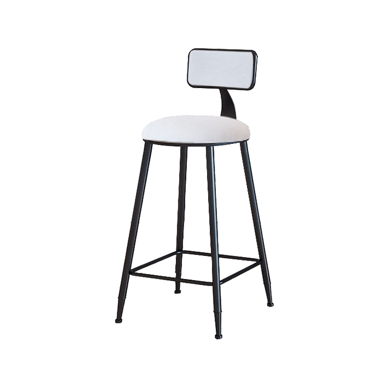 Modern Armless Backrest Counter Stool Iron Cafe Bar Stool with Velvet Cushion and Pedal White 1 Piece Counter Stool(26"H) Clearhalo 'Bar Furniture' 'Bar Stools' 'bar_stools' 'furn' 'furn_bar_stools' 'furniture_bar_stools' 'Kitchen & Dining Furniture' 'kitchen&dining_furn' 'kitchen' 'kitchen_furn' Furniture' 4483012
