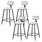 Modern Armless Backrest Counter Stool Iron Cafe Bar Stool with Velvet Cushion and Pedal White 4 Piece Set Counter Stool(26"H) Clearhalo 'Bar Furniture' 'Bar Stools' 'bar_stools' 'furn' 'furn_bar_stools' 'furniture_bar_stools' 'Kitchen & Dining Furniture' 'kitchen&dining_furn' 'kitchen' 'kitchen_furn' Furniture' 4483014