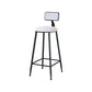 Modern Armless Backrest Counter Stool Iron Cafe Bar Stool with Velvet Cushion and Pedal White 1 Piece Bar Stool(30"H) Clearhalo 'Bar Furniture' 'Bar Stools' 'bar_stools' 'furn' 'furn_bar_stools' 'furniture_bar_stools' 'Kitchen & Dining Furniture' 'kitchen&dining_furn' 'kitchen' 'kitchen_furn' Furniture' 4483015