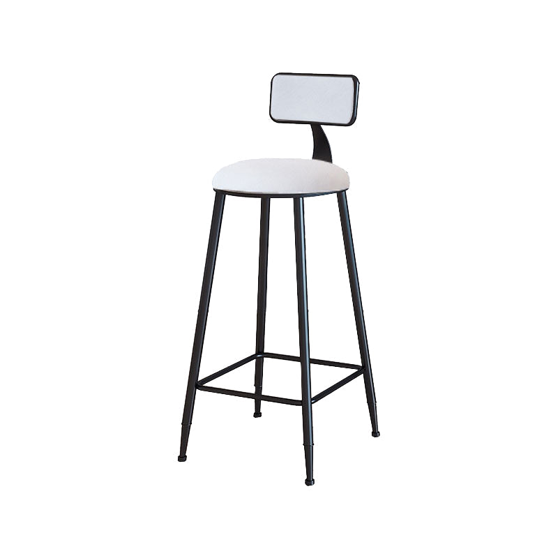 Modern Armless Backrest Counter Stool Iron Cafe Bar Stool with Velvet Cushion and Pedal White 1 Piece Bar Stool(30"H) Clearhalo 'Bar Furniture' 'Bar Stools' 'bar_stools' 'furn' 'furn_bar_stools' 'furniture_bar_stools' 'Kitchen & Dining Furniture' 'kitchen&dining_furn' 'kitchen' 'kitchen_furn' Furniture' 4483015