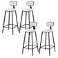 Modern Armless Backrest Counter Stool Iron Cafe Bar Stool with Velvet Cushion and Pedal White 4 Piece Set Bar Stool(30"H) Clearhalo 'Bar Furniture' 'Bar Stools' 'bar_stools' 'furn' 'furn_bar_stools' 'furniture_bar_stools' 'Kitchen & Dining Furniture' 'kitchen&dining_furn' 'kitchen' 'kitchen_furn' Furniture' 4483017