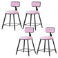 Modern Armless Backrest Counter Stool Iron Cafe Bar Stool with Velvet Cushion and Pedal Pink 4 Piece Set Short Stool(18"H) Clearhalo 'Bar Furniture' 'Bar Stools' 'bar_stools' 'furn' 'furn_bar_stools' 'furniture_bar_stools' 'Kitchen & Dining Furniture' 'kitchen&dining_furn' 'kitchen' 'kitchen_furn' Furniture' 4483020