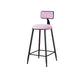 Modern Armless Backrest Counter Stool Iron Cafe Bar Stool with Velvet Cushion and Pedal Pink 1 Piece Counter Stool(26"H) Clearhalo 'Bar Furniture' 'Bar Stools' 'bar_stools' 'furn' 'furn_bar_stools' 'furniture_bar_stools' 'Kitchen & Dining Furniture' 'kitchen&dining_furn' 'kitchen' 'kitchen_furn' Furniture' 4483021